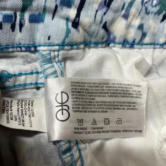 Nine West Womens Multicolor Mid Rise Abstract Print Chrystie Capri Pants Size 14 - Picture 5 of 10